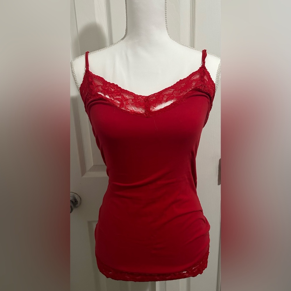 Bozzolo Red Lace-Edge Cami